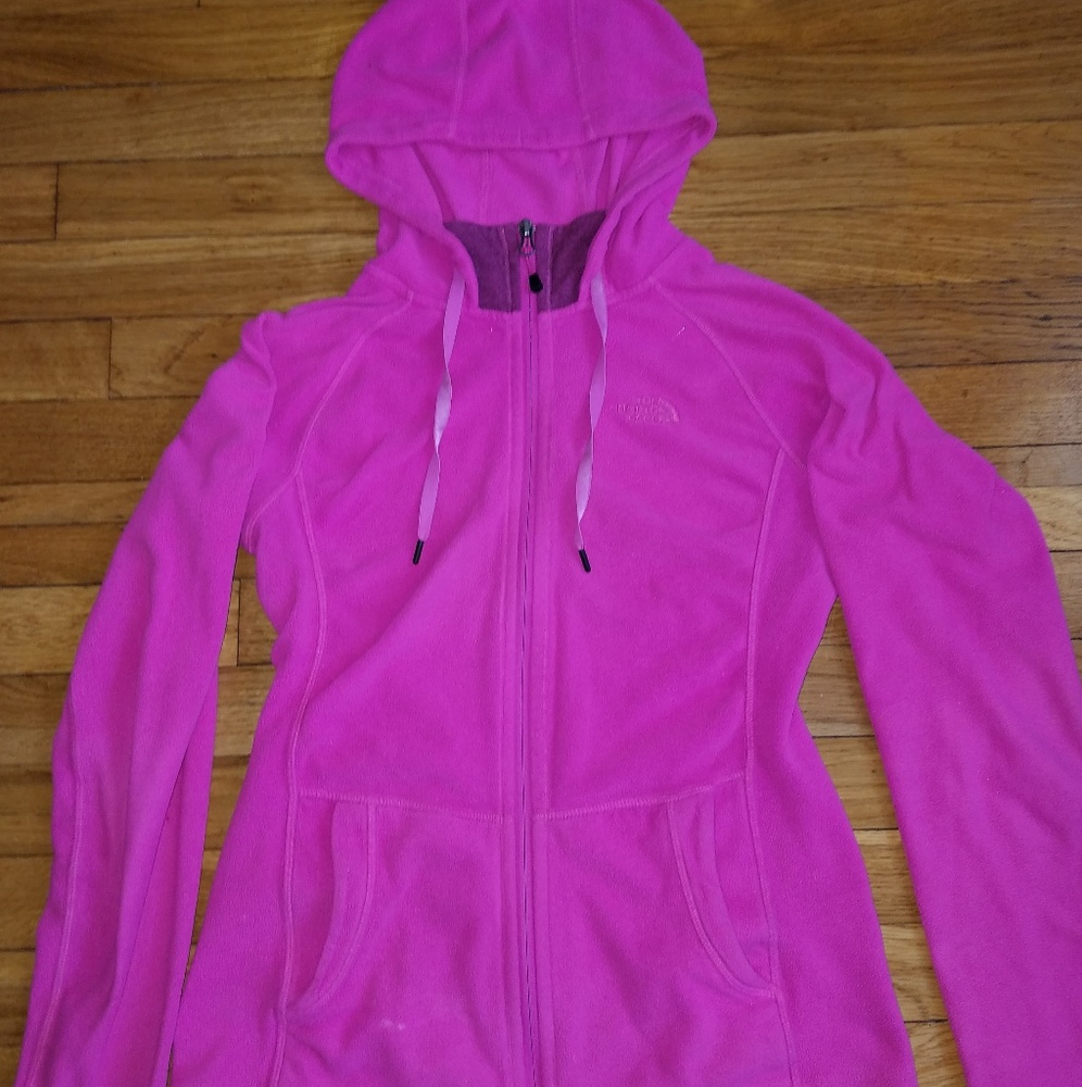 Fuscia north face zip up